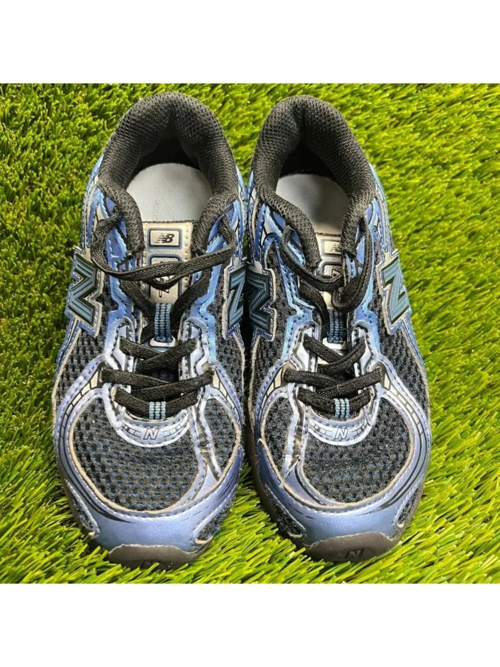 New Balance 740 Boys Size 11C Blue Black Silver Athletic Running Shoes Sneakers